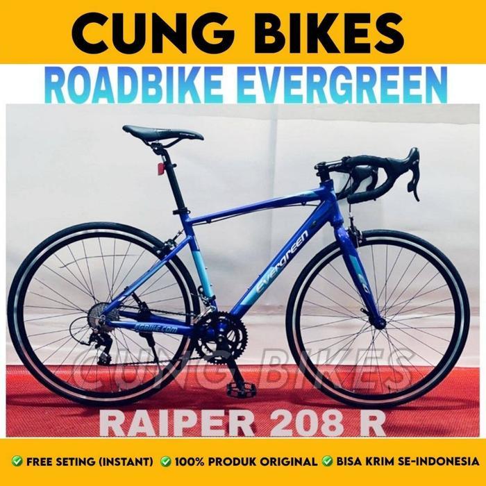 Sepeda Balap Evergreen 210R Alloy Carbon Look 2 x 10 Speed - 208- Biru