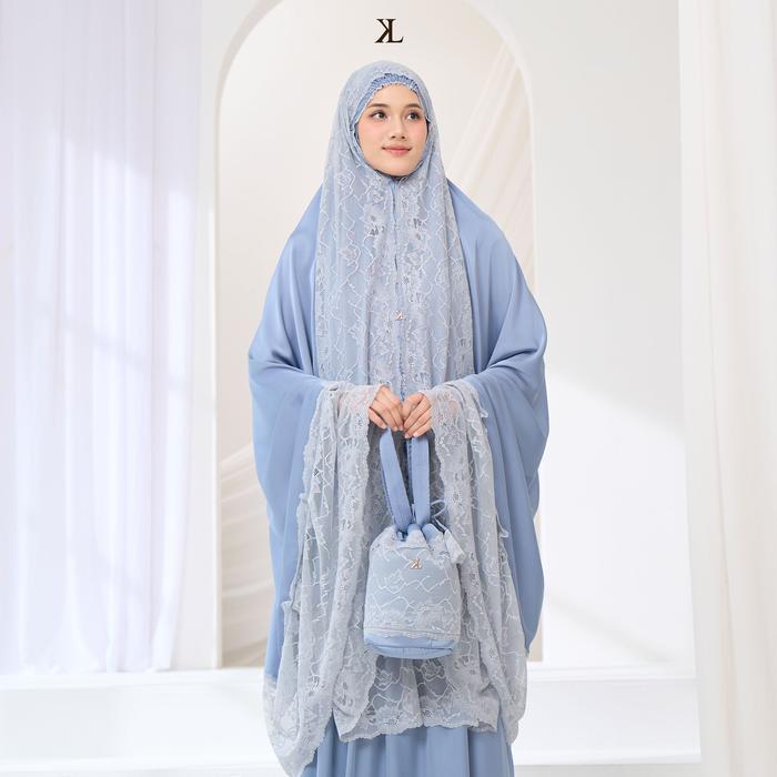 Kallia Label Luma Prayer Robe by Kallia | Mukena Mahar | Packaging with Box - Sierra Blue (04)
