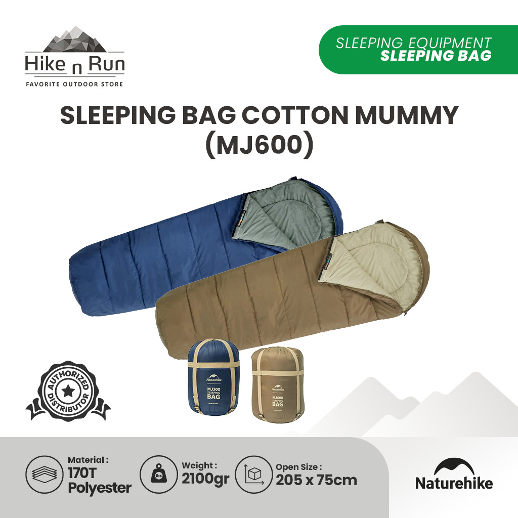 Naturehike Sleeping Bag Cotton Mummy CNK2300SD014 Kantong Tidur MJ300 MJ600