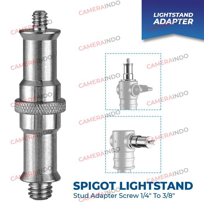 Soundpart Spigot Lightstand Stud Adapter Screw 1/4" To 3/8" Thread - Spigot