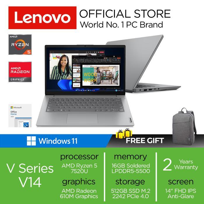PROMO DISCON CUCI GUDANG Lenovo V14 G4 AMN | Ryzen 5 7520 16GB 512GB 14.0 IPS W11+OHS