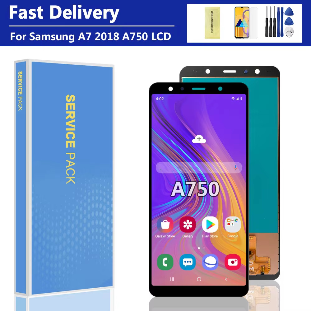 Tested A750 lcd For Samsung A7 2018 SM-A750F A750FN A750G A750F LCD splay Tou Screen gitizer Assembl