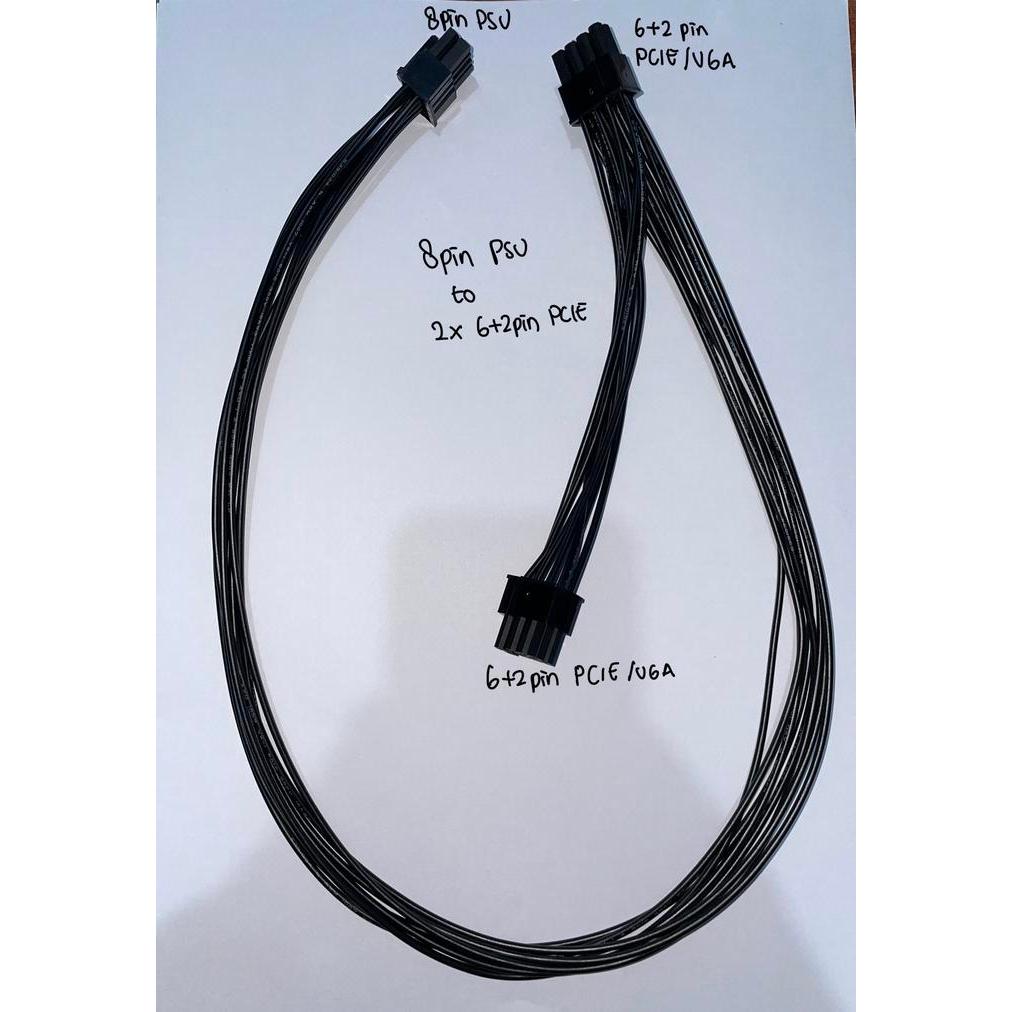 kabel modular pcie 8pin to dual 8pin 6+2 pin pcie kabel modular psu