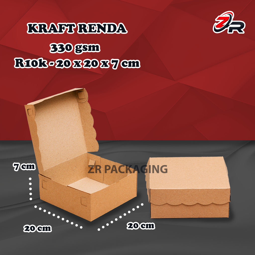 Kotak nasi kraft/kardus kue/ bok kardus 20x20 murah/box nasi kraf 20x20/kotak nasi kraf