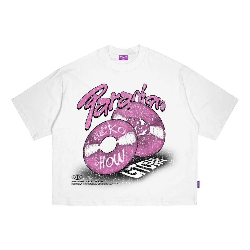 Ecko Show | T-Shirt | Boxy Fit | Cassette Pink | White | Paradigm Capital Kaos Pria