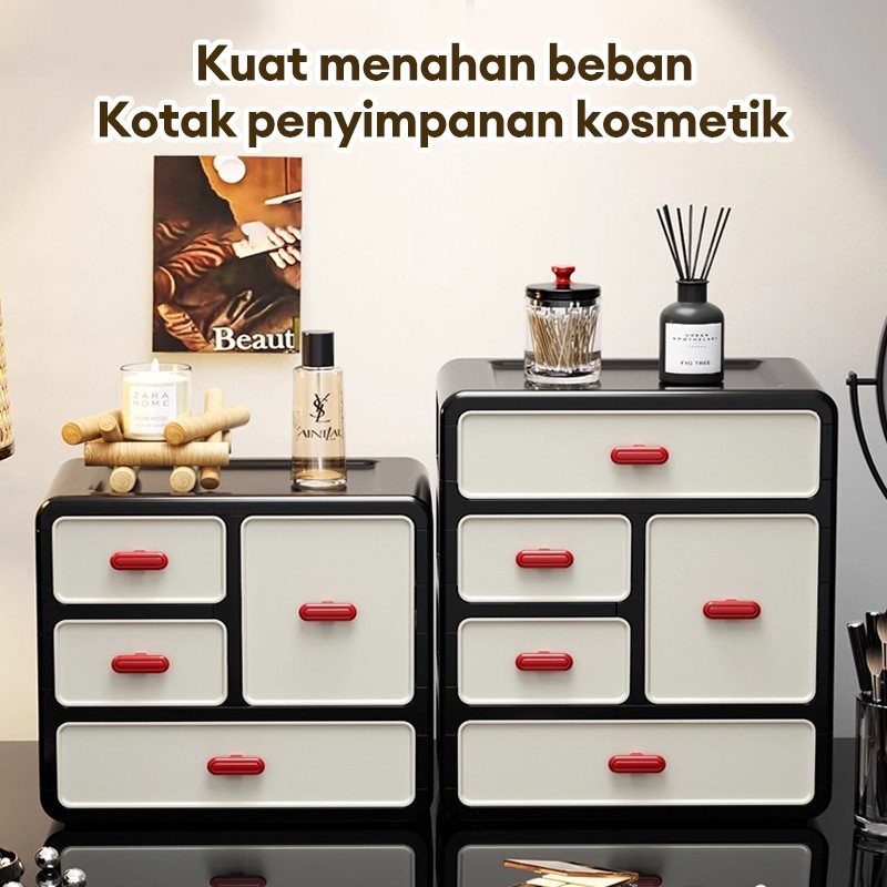 SALVO Kotak Penyimpanan Meja Plastik dengan Laci -Organizer Kosmetik/Barang Kecil