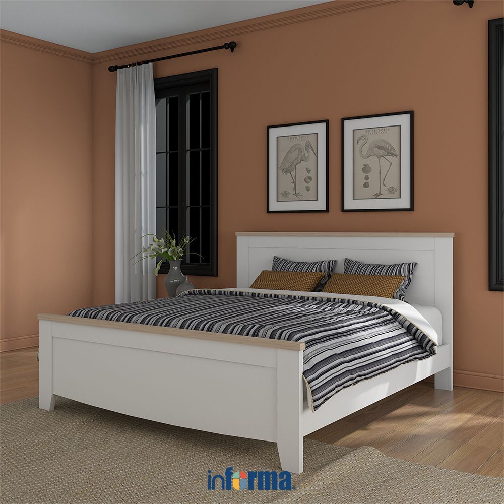Informa 160x200 cm Kasablanka Tempat Tidur - Putih Bed Frame Ranjang Dipan Tempat Kasur Dipan Ranjan