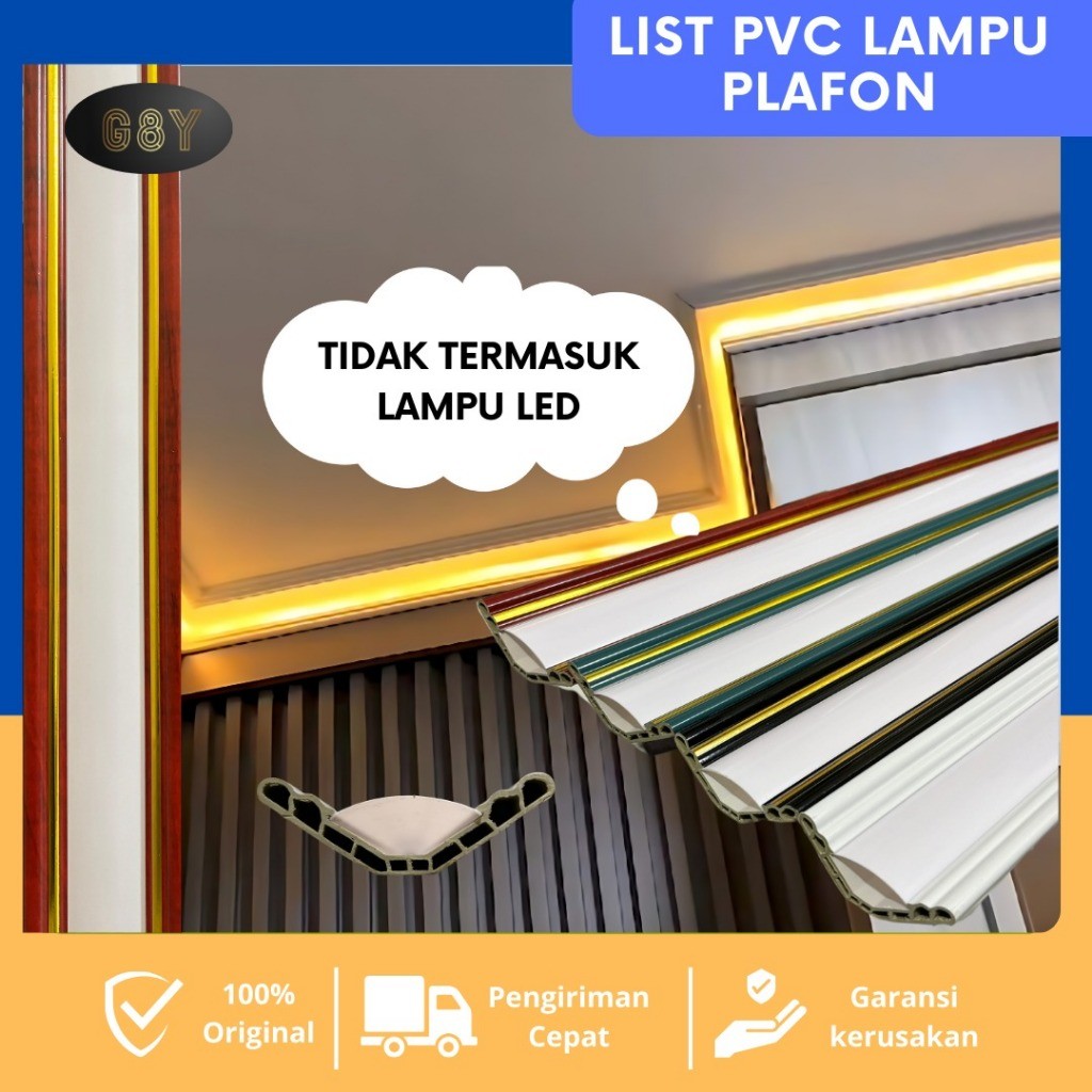 List Lampu Plafon PVC / List Gold / List Lampu LED Termurah