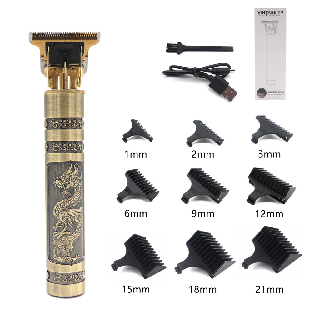 Professional T9 Hair Trimmer Maine Metal Body Beard Trimmer for Men Stainless Steel Blade Hair Clipp