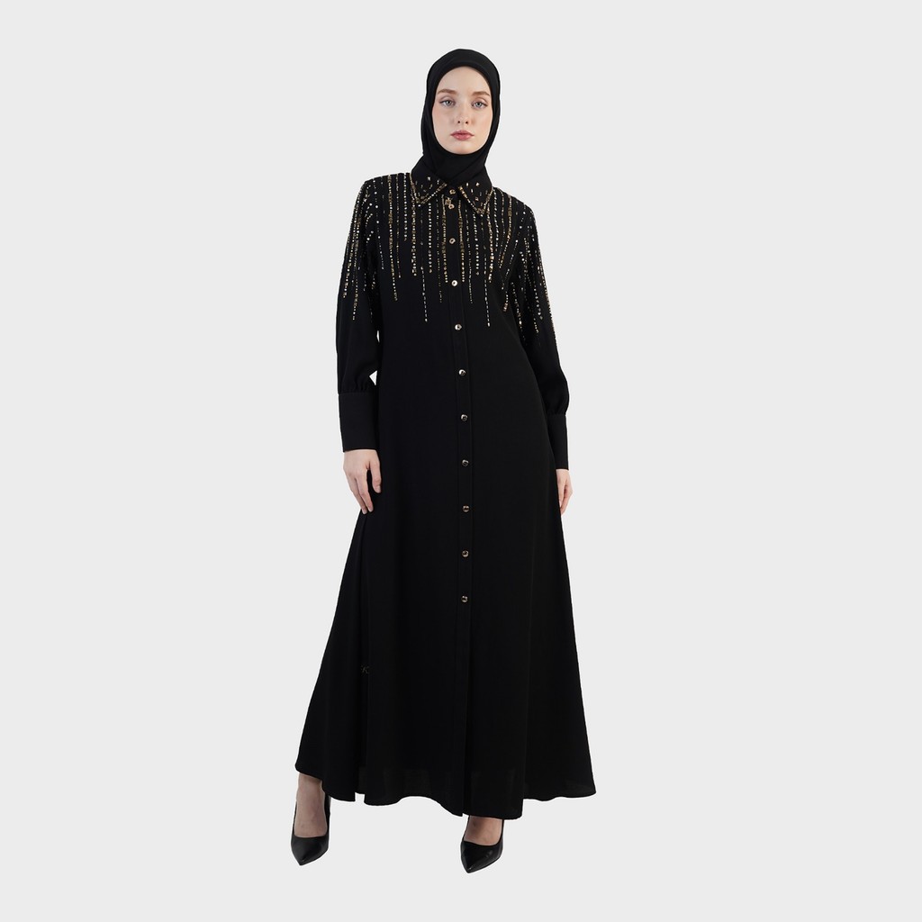 Hikmat Original Fashion D3014 - Abaya Hikmat  - Noerbutikmuslim - Gamis lebaran - Gamis Mewah - Gami