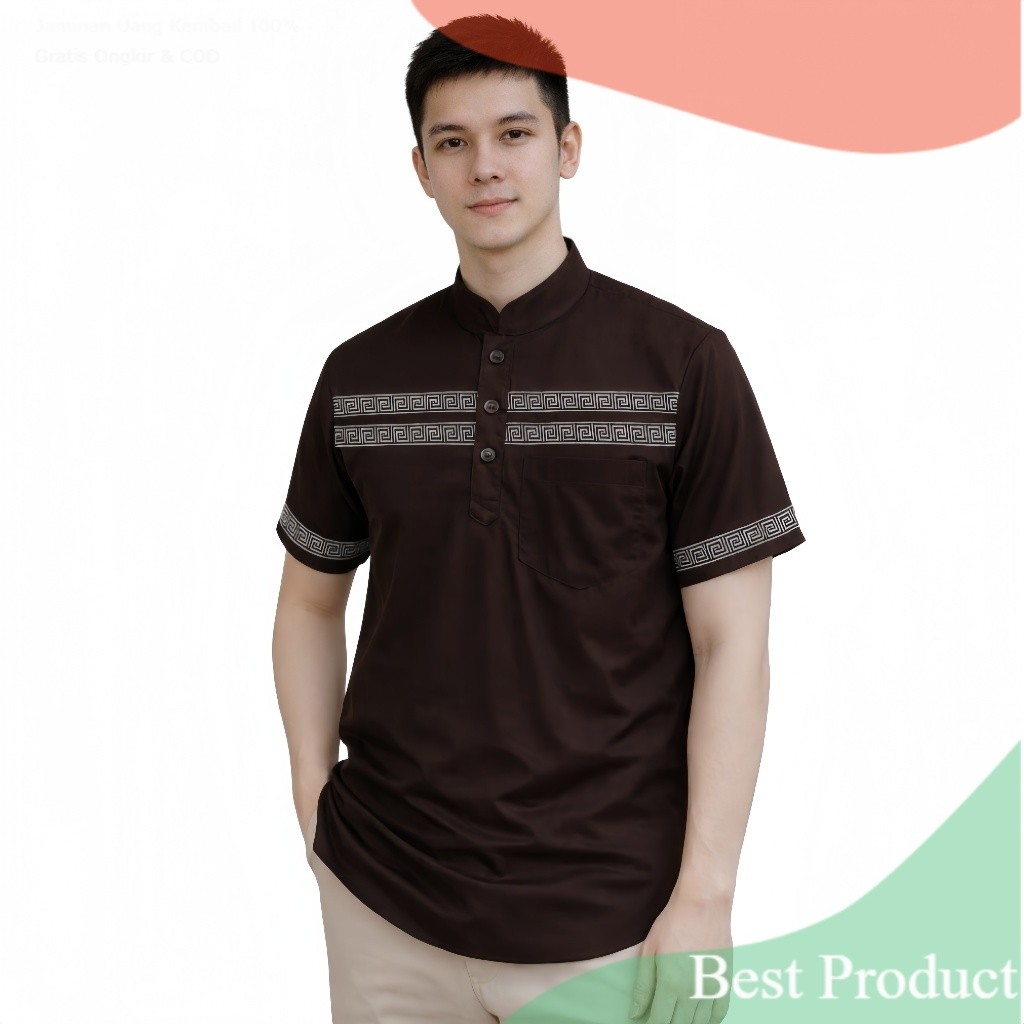Trend 2026 Kemeja Koko PRIA Dewasa Lengan Pendek - Baju Koko Pria - Koko Kurta- pakaian pria lainnya