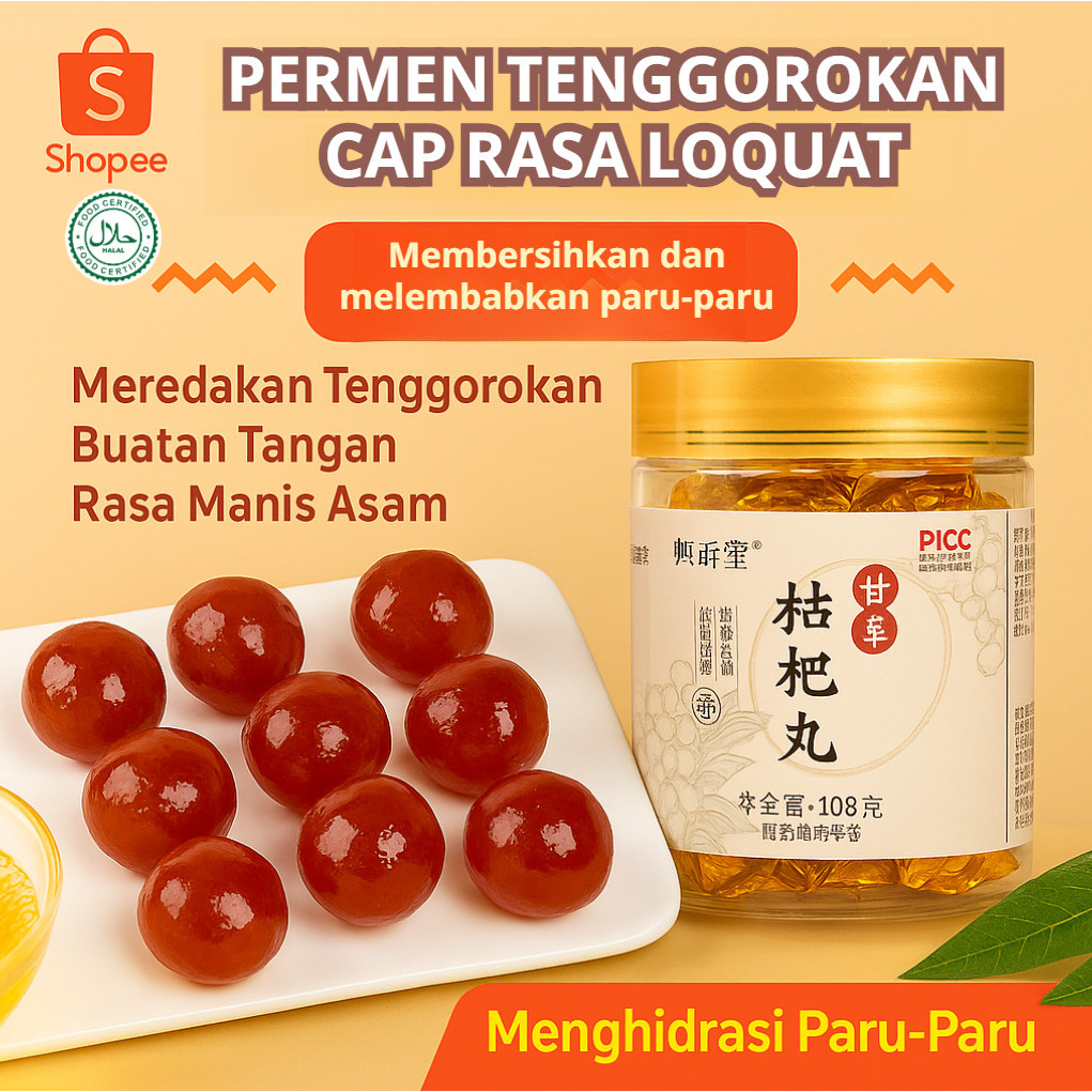COD[Pengiriman 24 Jam]Licorice And Loquat Pills To Clear And Moisten The Lungs/Pil Herbal PREMIUM Un