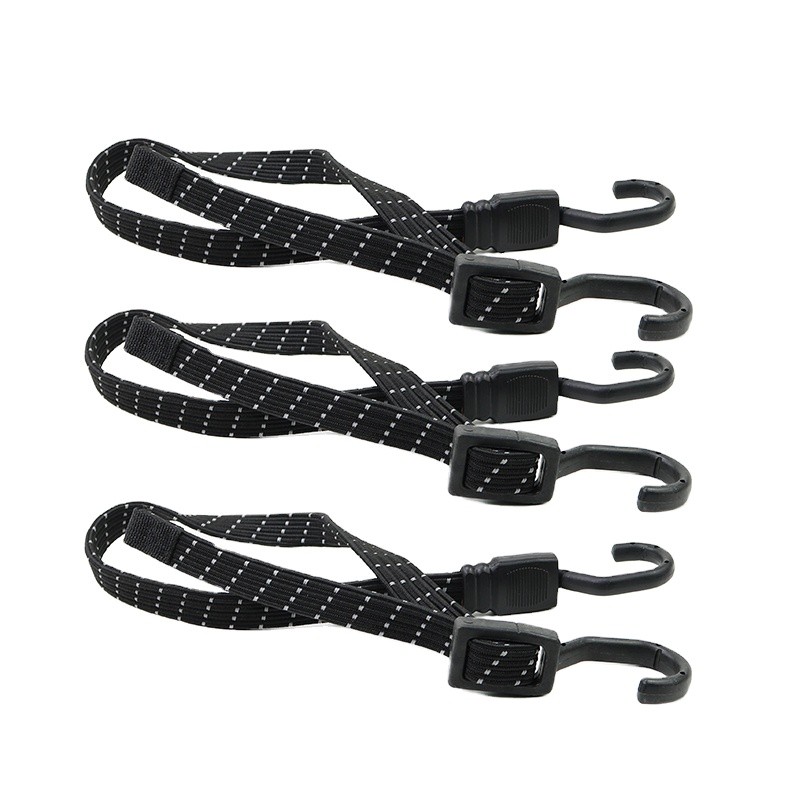 Factory Custom Black with White Reflective Elastic String Cord Jump Point Shock Cord Diameter Elasti