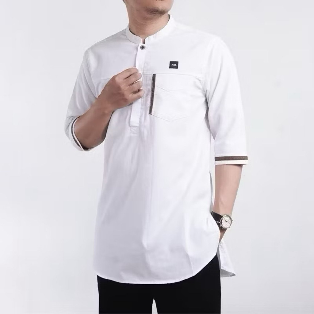 Baju Lebaran BAJU KOKO  PRIA DEWASA KOKO PAKISTAN LENGAN 3/4 SIZE M L XL XXL Murah