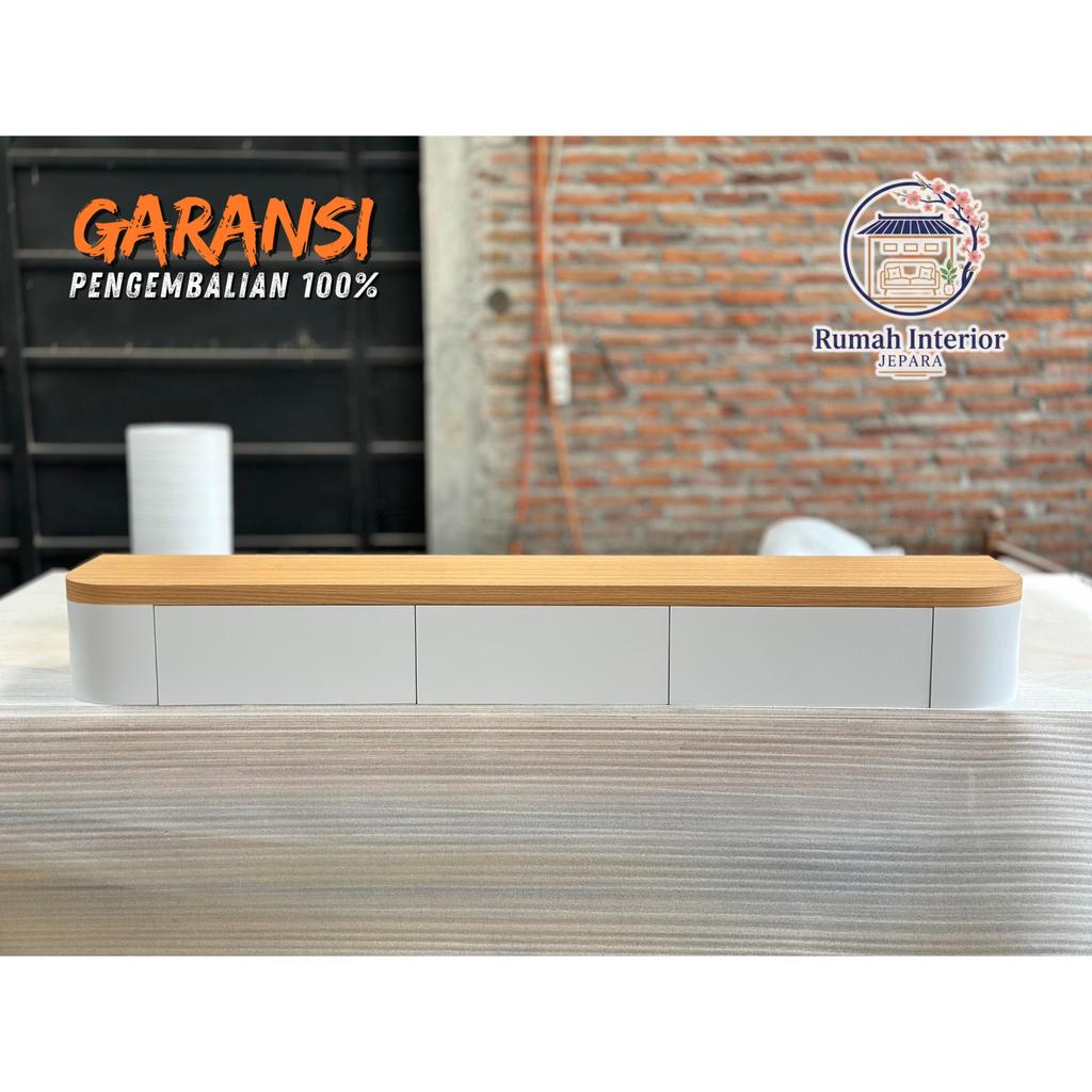 Meja Gantung TV Bufet Desain Rounded Minimalis Modern Estetik