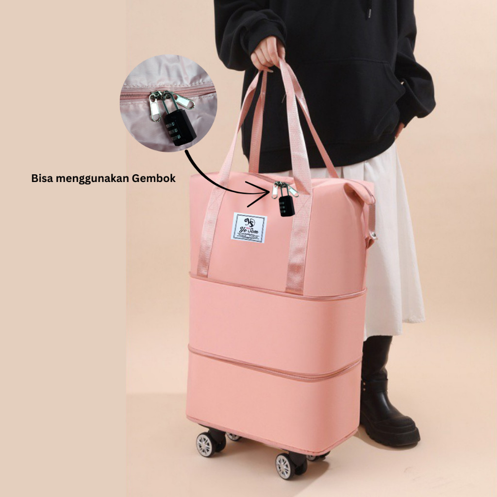 Tas Traveling Roda  Dapat di Gembok Tas tingkat Tas Duffel Jumbo-Tas Jinjing Travel Waterproof-248