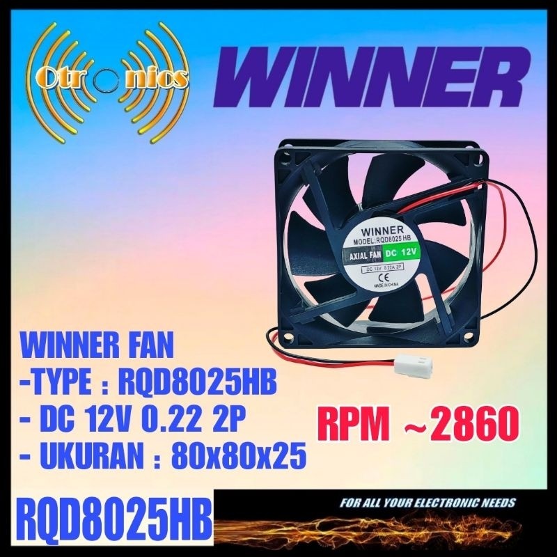 Axial Fan Ballbearing FAN DC 12V 8CM 2P WINNER