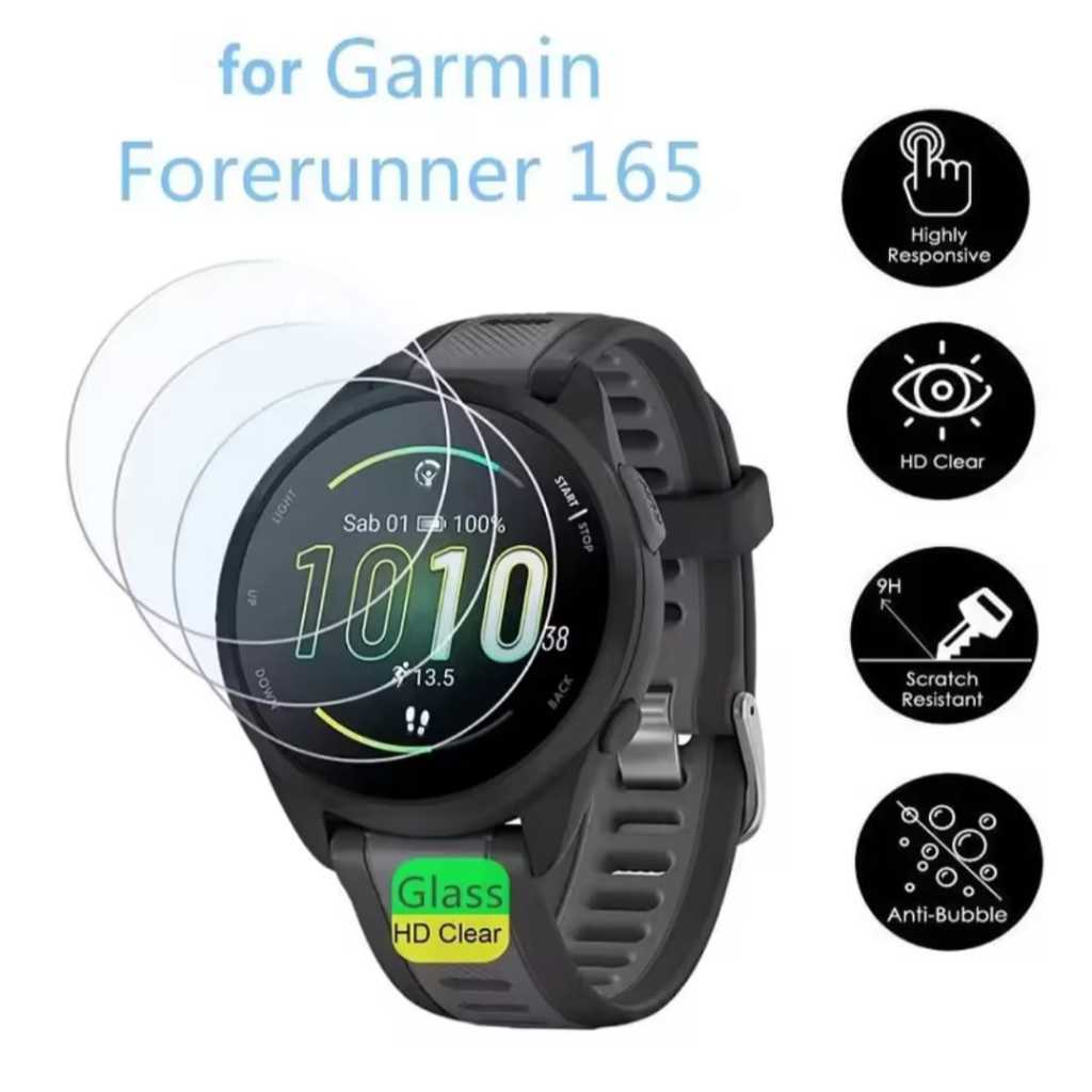 TEMPERED GLASS GARMIN FORERUNNER 165 / 165 MUSIC /165M ANTI GORES SCREEN GUARD LCD SMARTWATCH GARMIN