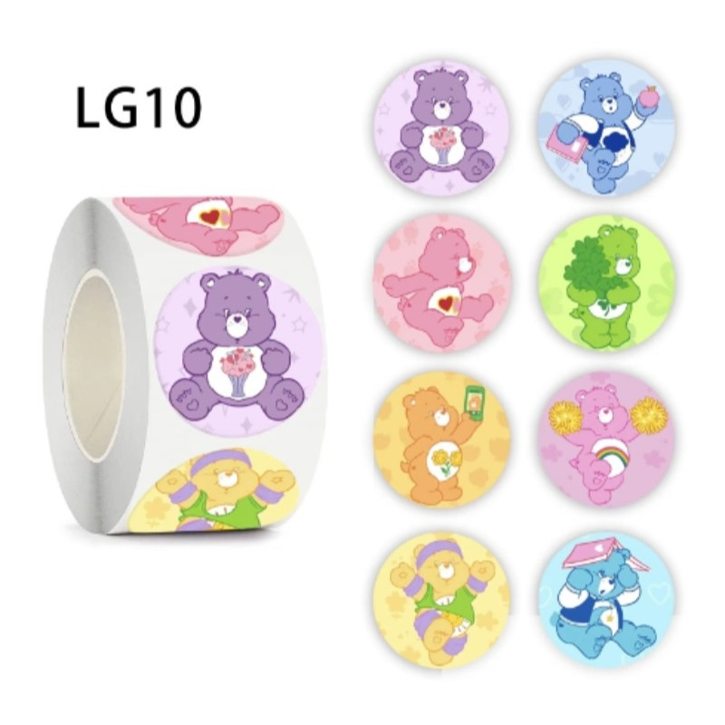 500Pcs Kawaii Cute Cartoon Care Bear Decorative Seal Roll Sticker ildren's Birthday Gift ristmas Gif
