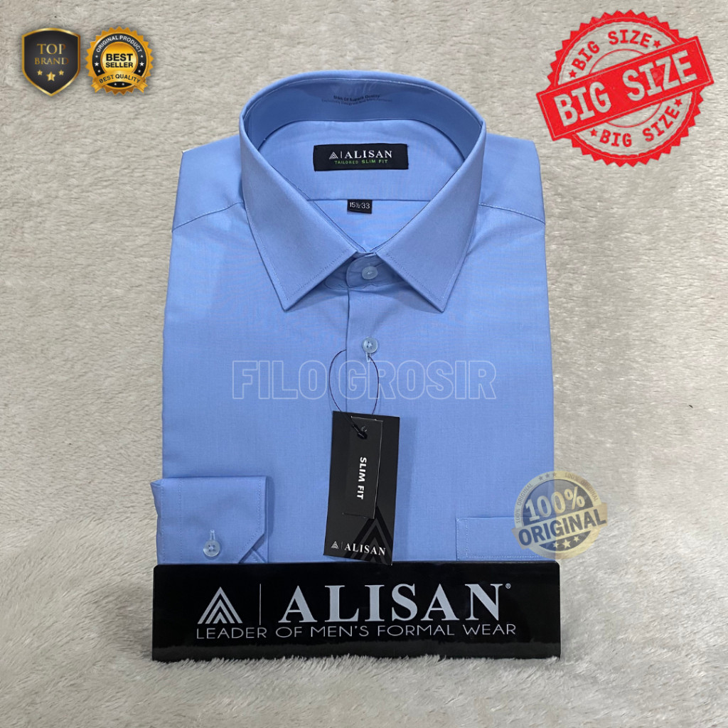 PREMIUM - Kemeja Formal Alisan Polos Big Size Katun Maroon- pakaian pria lainnya