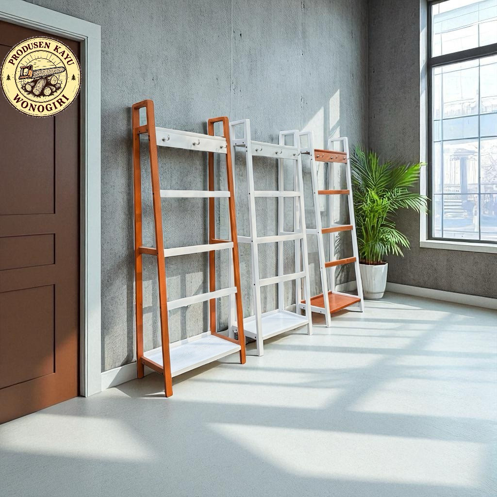 ZIO Z - Rak Gantung Serbaguna Minimalis Kayu | Rak Pakaian Rak Mukena Rak Sajadah Rak Display Dekora