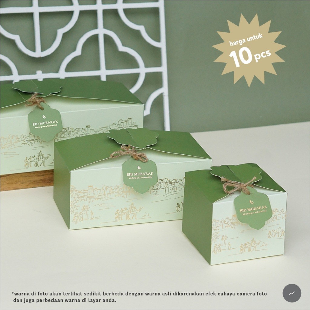 10pcs Gable Box Idul Fitri Dus Jar 400ml Dus Kue Kering Lebaran Packaging Hampers Ramadan