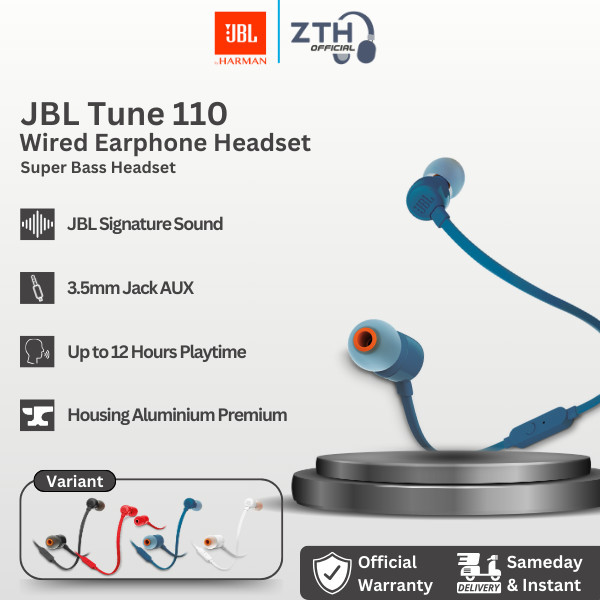 JBL T110 / C150SI Wired Earphone Headset Super Bass - Original Resmi IMS