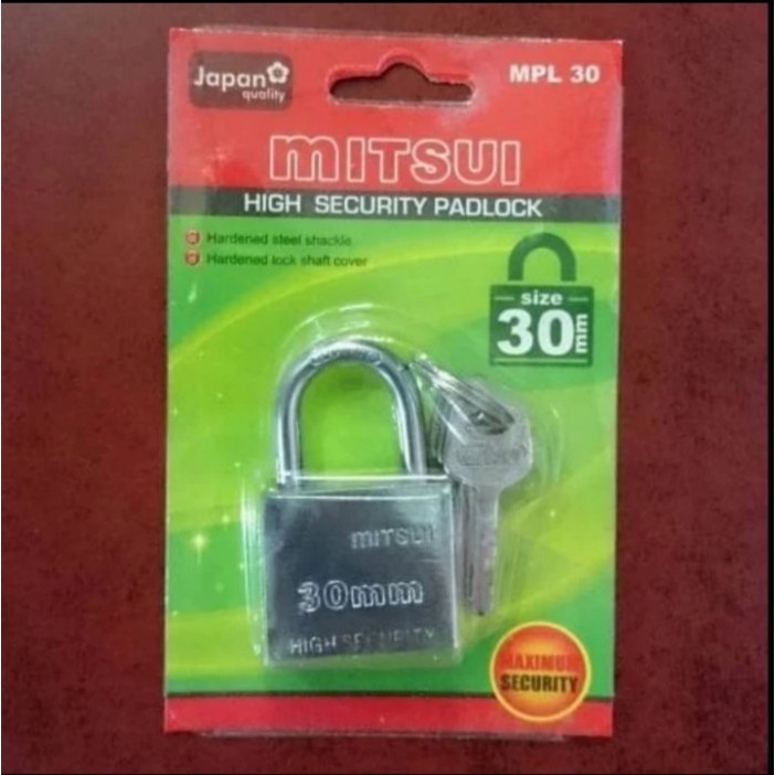 Mitsui Gembok MPL 30 / Padlock / Gembok Leher Pendek