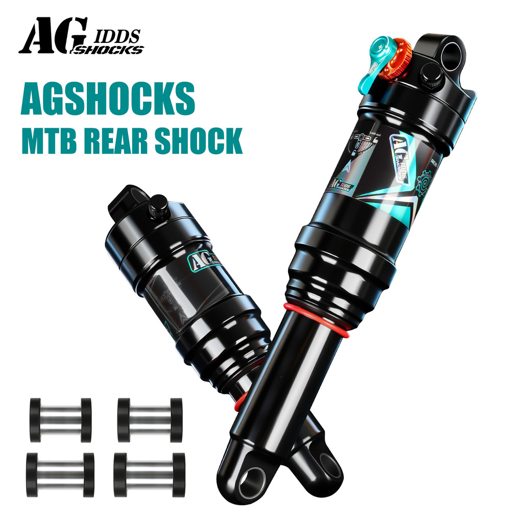 AGSHOCKS MTB Rear Shock Sepeda Downhill Air Shock 165/190/210mm Peredam Rebound yang Dapat Disesuaik