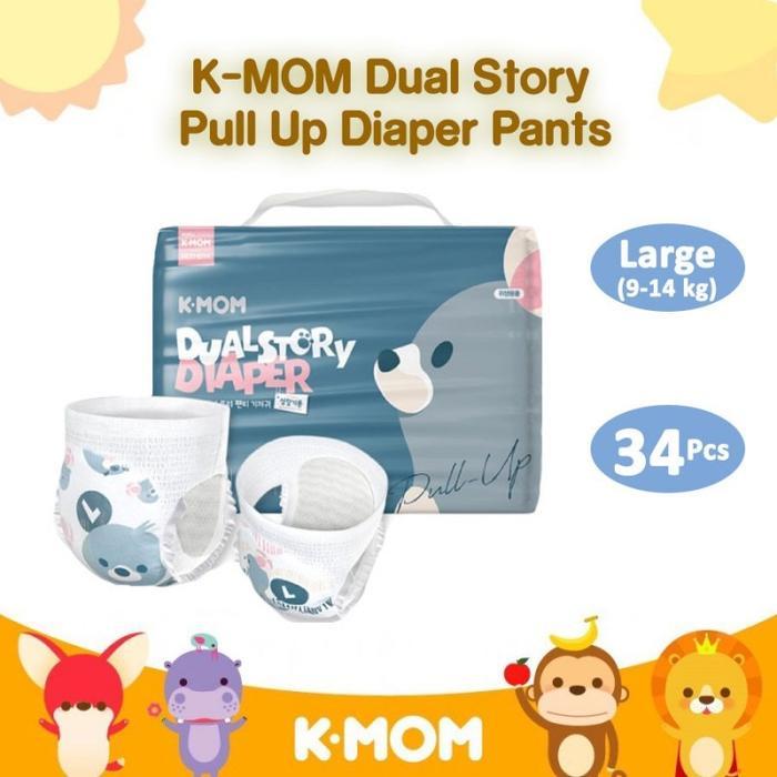 K-MOM Dual Story Pull Up Diapers PANTS L XL XXL XXXL - Popok Bayi Celana - PANTS L 34