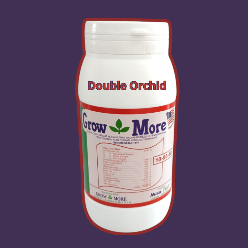 New Pupuk NPK GrowMore Daun 32 10 10 dan Bunga 10 55 10  Kemasan Botol 454gr Pupuk Growth More