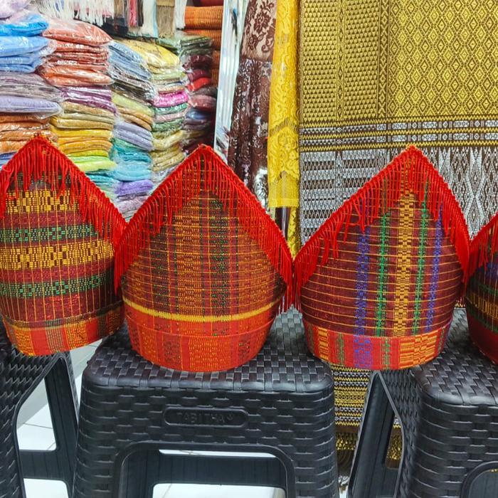 (Maison Femme) Topi ragihotang hitam rumbai merah etnik batak Sortopi laki laki