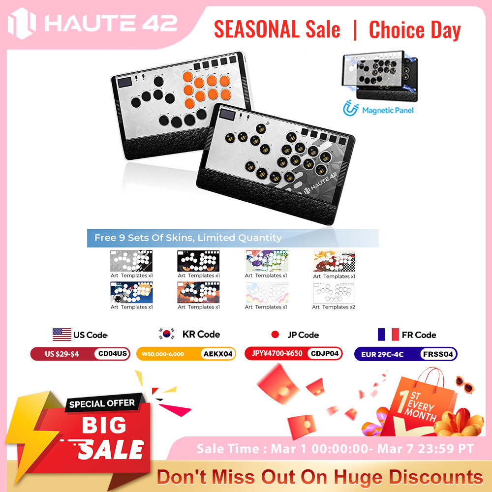 Haute42 Magnetic C-AT Leverless Fightstick Hitbox Controller For PC/PS4/PS5 Stickless Arcade Stick L