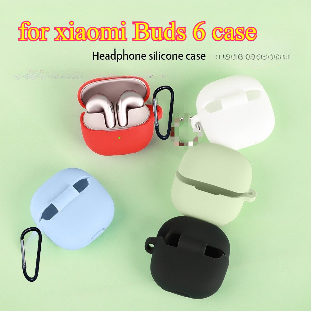 For XIAOMI Buds 6 Case Solid Color Silicone Bluetooth Earphone Cover for xiaomi Buds6 Shockproof hea