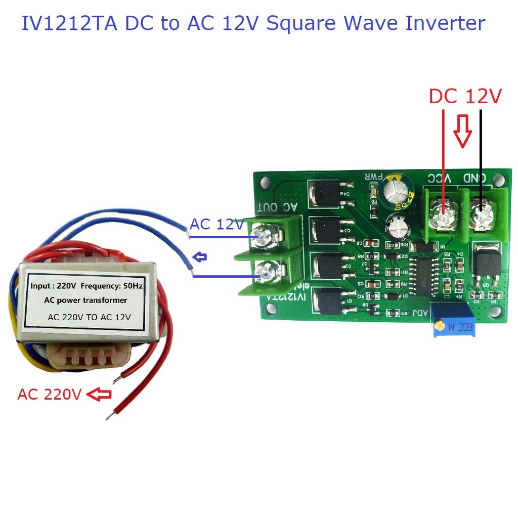 Kit Inverter 12W DC 12V ke AC 220V, Konverter Frekuensi DC-AC 12V 50Hz, Modul Generator Sinyal Gelom