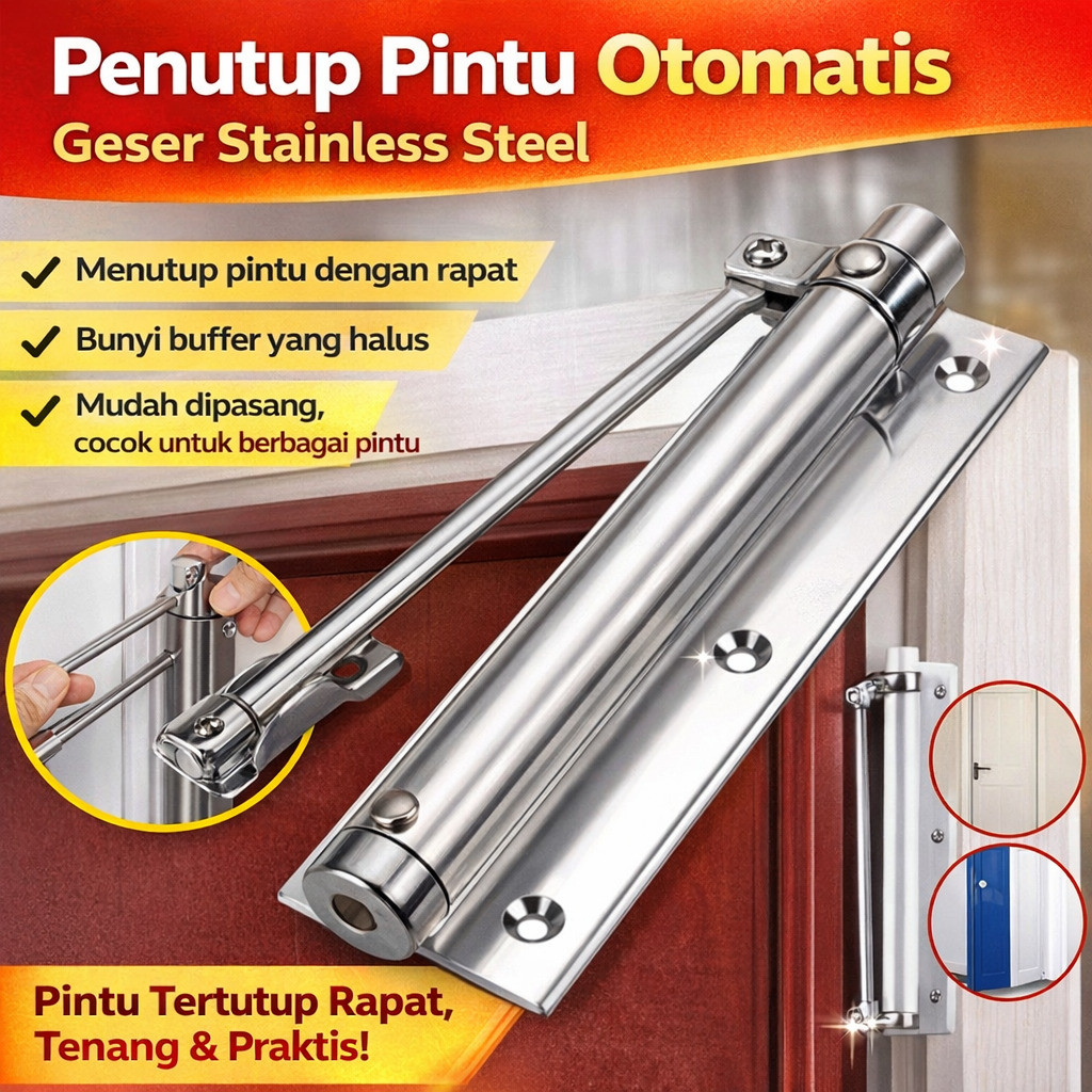 Tutup Pintu Tanpa Suara  Penutup Pintu Otomatis Rumah Tangga Dengan Peredam Spring Ringan Penutup Pi