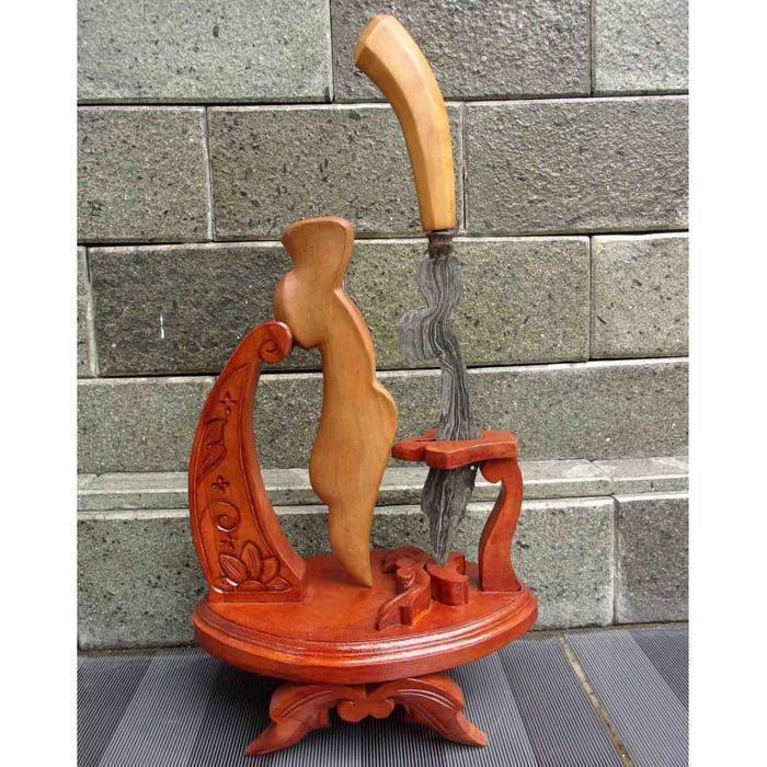 Jagrak Stand Kujang Dan B dik Ukiran Kayu Jati