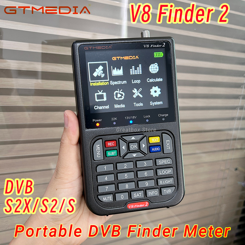 2025 GTMEA V8 Finder 2 Portable DVB Finder Meter DVB-S/S2/S2X Support H.264 7.4V/4000mAh Li-ion Batt