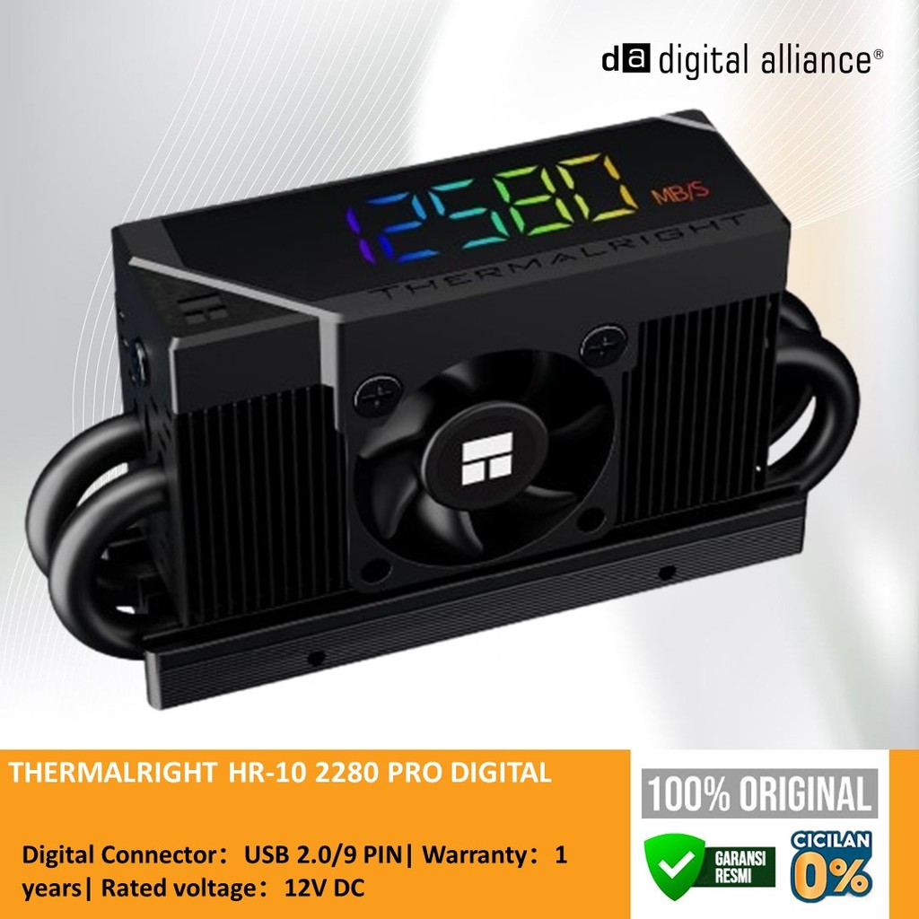 THERMALRIGHT HR-10 2280 PRO DIGITAL (M.2 HEATSINK DIGITAL DISPLAY) BLACK