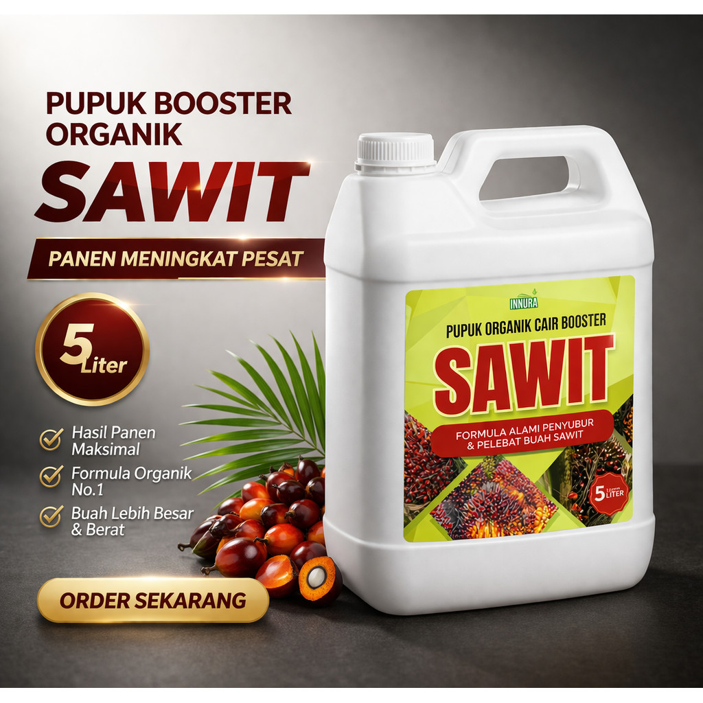 5Ltr - Pupuk Sawit Cepat Besar Agar Buah Lebat dan Berat Plus Biofungisida Gliocladium Trichoderma -
