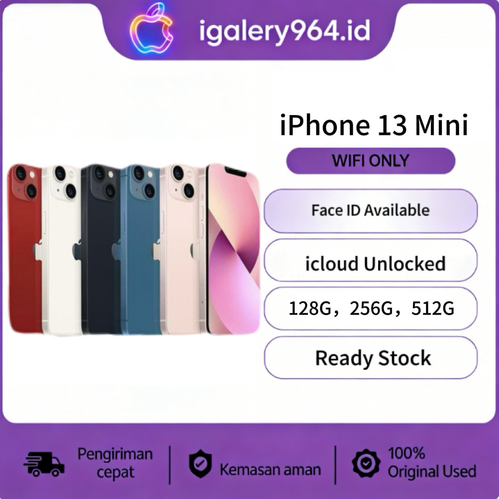 HP IPHONE 13 MINI WIFI ONLY 128GB/256GB/512GB Bekas Second Original Mulus Fullset Game/Live/Merekam 