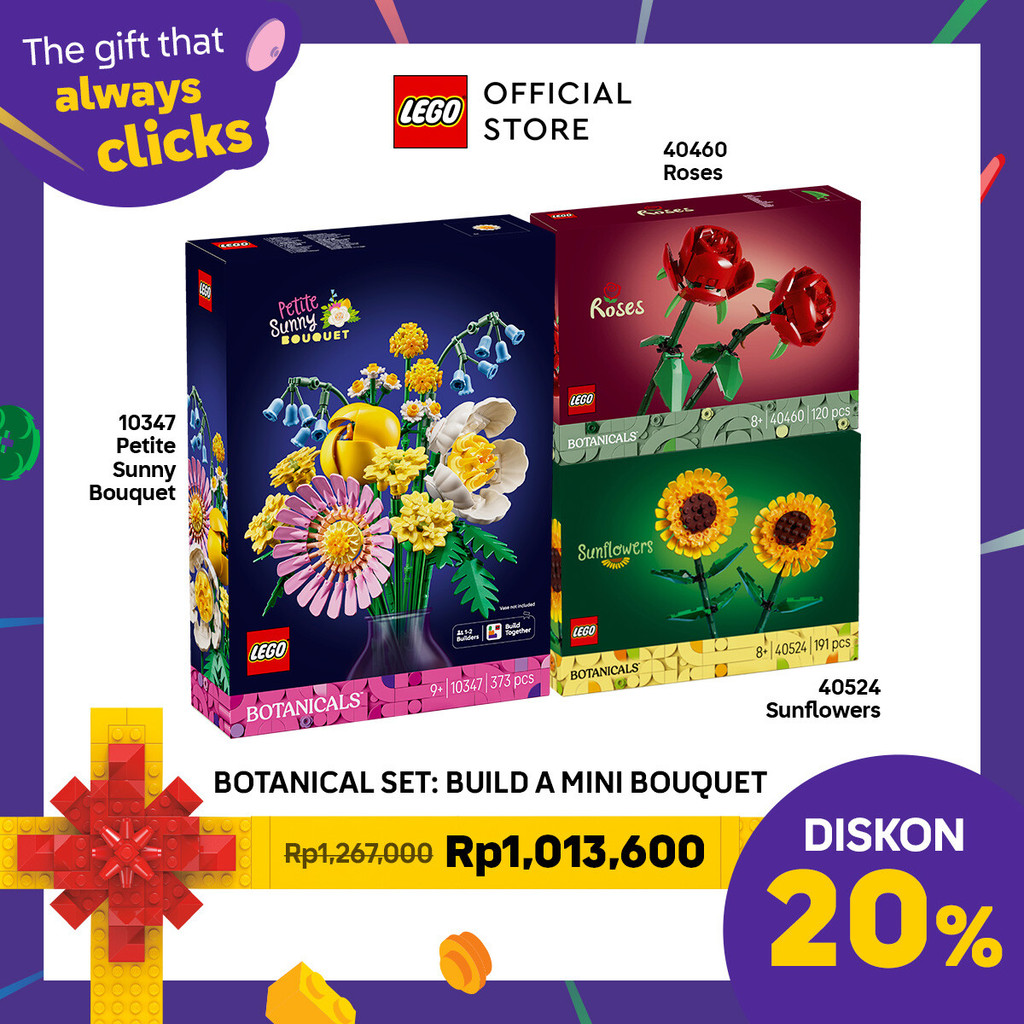 LEGO BOTANICALS STARTER PACK - LEGO Botanicals 10347 Petite Sunny Bouquet + LEGO Botanicals 40460 Ro