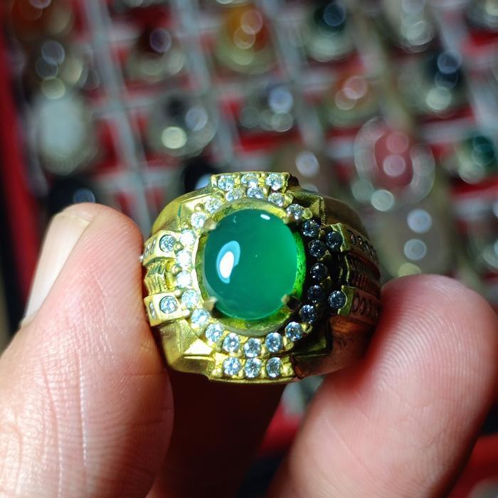 Batu Cincin Akik Bacan gulau ijo botol kristal giwang  Top Quality