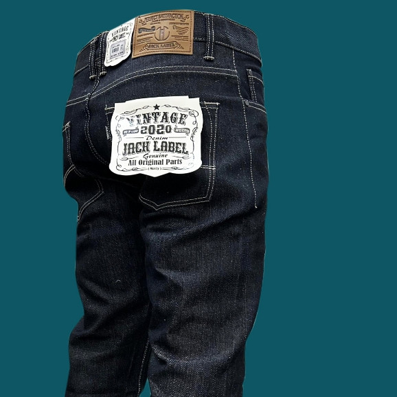 RAW DENIM JACK LABEL ORIGINAL  SELVEDGE/SELVEDGE DENIM ACCENT 15 OZ/JEANS DENIM SELVEDGE