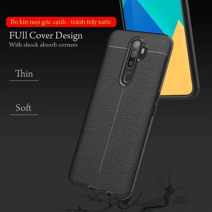 Case OPPO A9 2020 / A5 2020 AUTOFOCUS KULIT SILICON CARBON LEATHER CASE