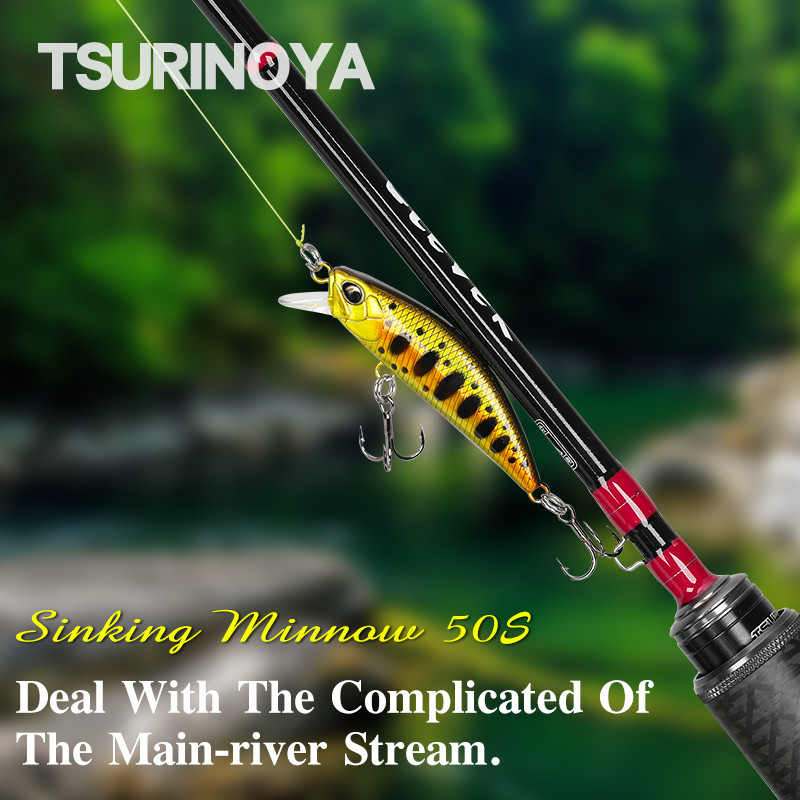 TSURINOYA Sinking Minnow Mini Hard Lure DW63 50S 50mm 5g Artificial Fishing Lure Wobblers Crankbait 