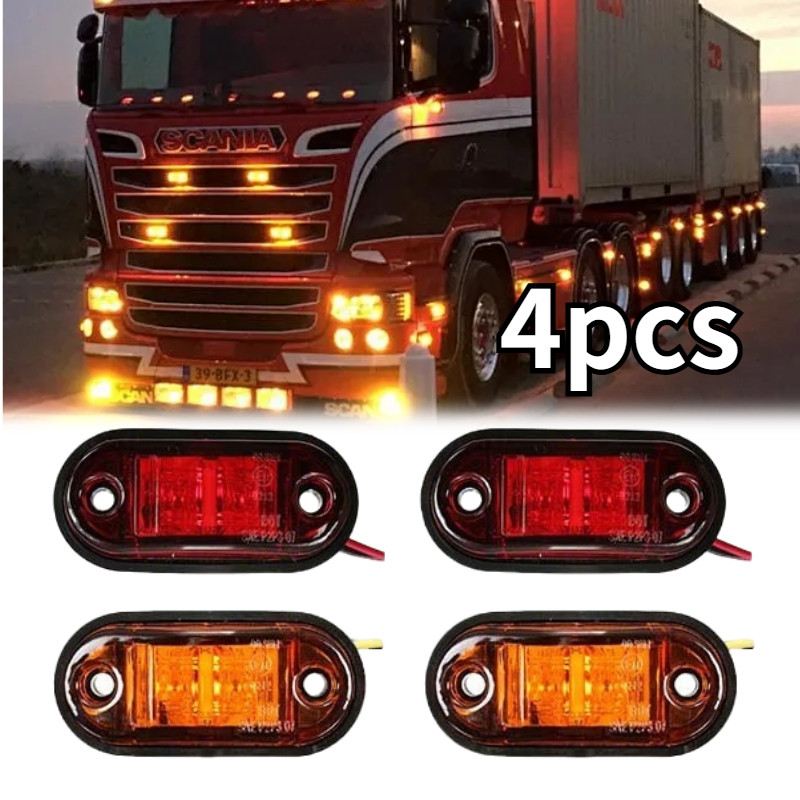 4Pcs Lampu Atret Mobil Truk Lampu Led Penanda Samping Truk Trailer Untuk Truk Lampu Peringatan
