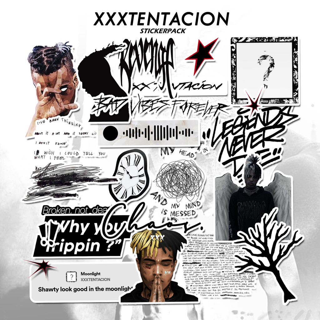 XXXTENTACION Artist Aesthetic Sticker Pack | Stiker Tahan Air Anti Luntur