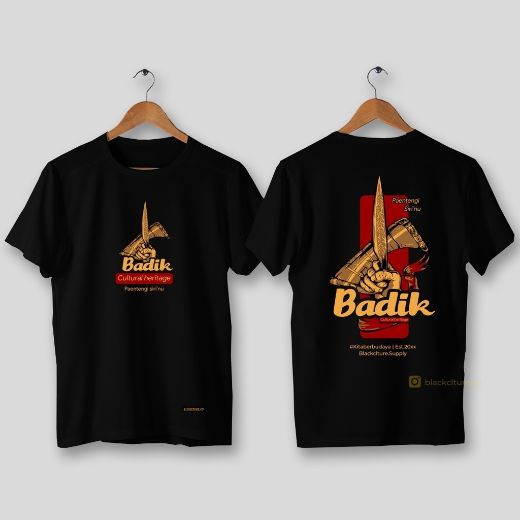 Blackclture Men Shirt Edisi Bdik / Baju Makassar / Tshirt Bugis Makassar / Pakaian Pria / Tshirt Len