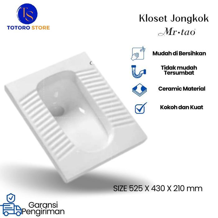 Closet | Kloset Jongkok Mr.Tao 1Set tanpa Penutup Kloset Otomatis + Energy Saving Water Tank Bahan K